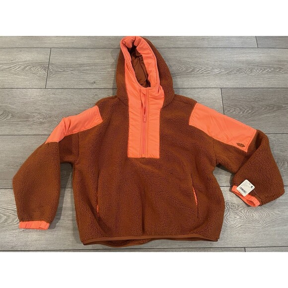 Free People FP Movement Lead The Pack Fleece Pullover Half Zip Coral Size Small - Picture 4 of 11